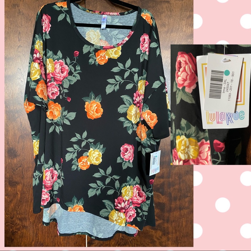 BRAND NEW with tags LuLaRoe floral/rose Irma, 3X